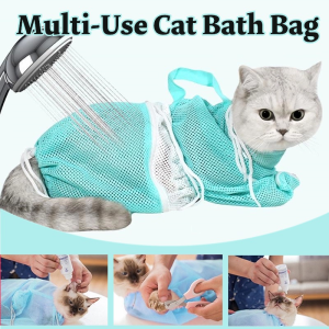 Multi-Use Cat Bath Net Bag Anti-Bite Anti-Scratch Restraint Bag Adjustable Breathable Multifunctional