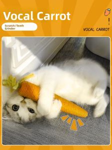 VOA | Cute Carrot Durable Chew Toy for Cats with Sound