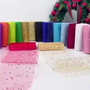 New Design Ombre Glitter Mesh Fabric - Shimmer Gradient Tulle for Bridal Accessories Party Decor & DIY Costume Craft (10Yards)