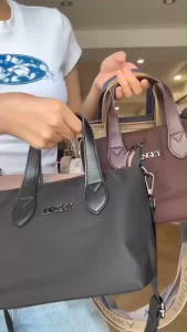 Lingky กระเป๋าทรงถือ+สะพายข้าง ผ้าไนล่อนอย่างดี ฐาน 7" (ปากกระเป๋า 9") มี 1 ซิป ทรงสวยทันสมัย (CH-9333)