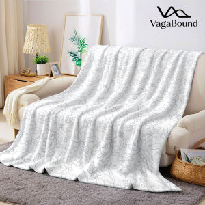 BILIBILI | Line Peony Flannel Blanket Warm Soft Halloween Christmas Decorative Couch Warm Cozy All-Season Gift