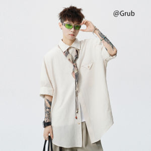 Grace Rub | Retro Style Linen Short Sleeve Shirt