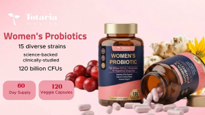 Totaria Womens Probiotic 120 Billion CFU - 15 Strains & 16 Digestive Enzymes with Akkermansia Cranberry & D-Mannose for Feminine Urinary & Gut Health - 120 Vegan Capsules