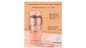 🌈Men/Women Water Bottle Glass Bottle Tea Separator Infuser Brew Coffee Filter Bottle Free Double layer glass gift 茶水分离杯