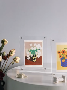 6/8Inch A4 Tabletop Acrylic Photo Frame Transparent Certificate Document Desktop Display Frame Stand