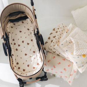 Muslin Baby Stroller Cushion Soft Baby Blanket with Dotted Backing Baby Carriage Pram Cotton-padded Mattress 40*80cm