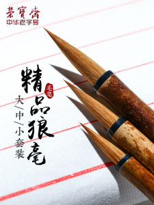 Rongbaozhai Writing Brush Boutique Writing Brush Made of Weasels Hair Calligraphy Traditional Chinese Painting Calligraphy Materials Regular Script Cursive Brushwork Pen Teeny Lower Case Calligraphy Pen