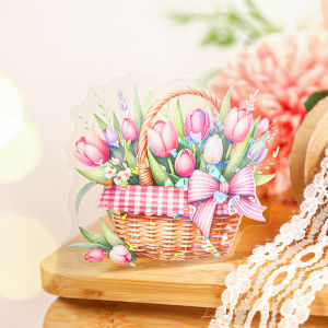 Spring Flower Picking Basket Theme Stickers Beautiful Day Brand Paper Crafts A598 Model Basic Packaging