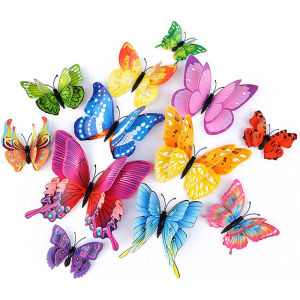 12/24/32/36Pcs Lifelike Butterfly Decoration Set Wall Sticker Easy To Hang for Wedding Party Photo Booth Props DIY Scrapbooking
