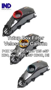 Tutup Box Filter Veloscope Carbon PCX 150 Lama 2012-2014 & Vario 125 Techno FI-Helm In-eSP New LED 2012-2022