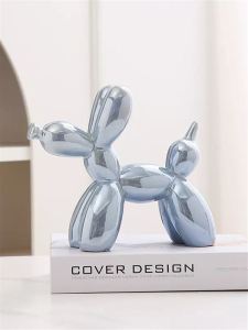 Creative Cute Black White Balloon Dog Figurine Cartoon Home Soft Decoration Ins Living Room TV Cabinet Decor Handmade Craftwork