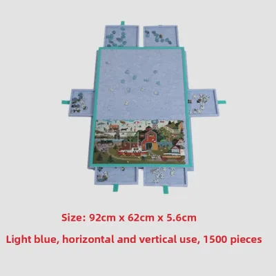 Portable Folding Grey Felt Puzzle Board 1000 Pieces with Stand Anti-slip Cork Board Educational Toy Display Poster Supplies