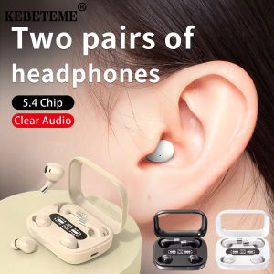 (Local Seller) KEBETEME Two Pairs of Headphones Bluetooth 5.4 Mini Invisible Sleep Earphones HiFi Stereo Gaming Headsets Sports Noise Reduction Earbuds
