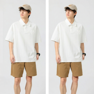 FINGERCROXX | Short Sleeve Thin Loose Polo Shirt with Letter Print