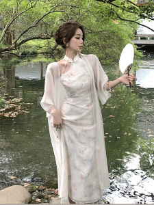 สไตล์จีนใหม่เกือบถึงเสื้อผ้าป้องกันแสงแดด ผู้หญิง ฤดูร้อน รุ่นใหม่ ผ้าชีฟองยาวใส่ข้างนอก เดรส ผ้าคลุมไหล่แบบบาง