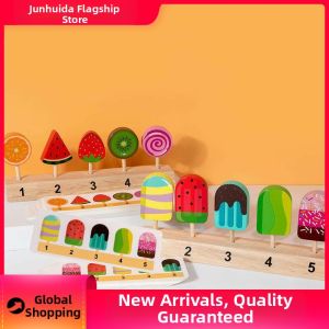 JUNHUIDA | Lollipop Ice Cream Sticks Wooden Pretend Play Toys