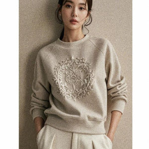 Loose Fit Short Sleeveless Chinese Style Womens Sweatshirt Jacket Embroidered Top Fashionable Autumn Winter Outerwear