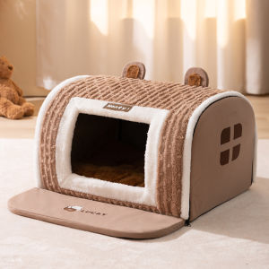 Fall and Winter New Arrival Kennel Closed Heattech House Type Kennel Small and Medium-Sized Dogs Kennel Removable and Washable Cat Nest Pet Cushion Mat