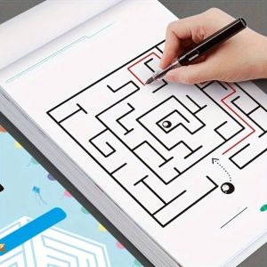 1pc Maze Book Engaging Concentration Puzzles Activity Book Party Gift Focuses on Attention Enhancement Brain Teaser Puzzles