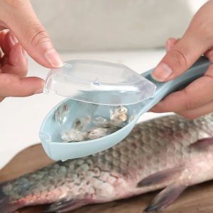 Makayo ที่ขูดถอดเกล็ดปลา อุปกรณ์ครัว มีกล่องเก็บเกล็ดปลาไม่ให้เลอะ ของใช้ภายในครัว Fish scale scraper
