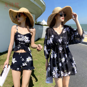 GESHIFAN | Conservative Slimming Three-Piece Swimsuit for Plus Size Women