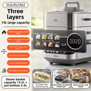 Midea | Multipurpose Programmable Electric Steamer Stainless Steel