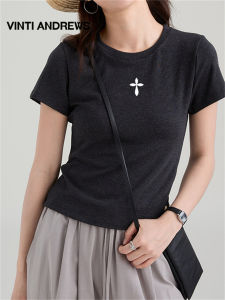Summer Loose Casual Round Neck Short Sleeve T-Shirt Womens