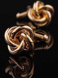 LIESHANG | Metallic Gold Spiral Mens French Cufflinks