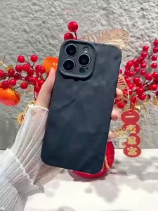 Simple Fashion Wave Casing Black Frosting Silicone Soft Phone Case for Iphone 15 14 12 13 11 Pro Max 7 8 Plus X XS XR