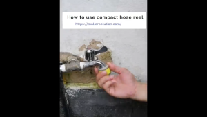 Retractable Garden Hose Reel 12M with Adjustable Spray Nozzle Manual Rewind System for Garden Yard Car Washing