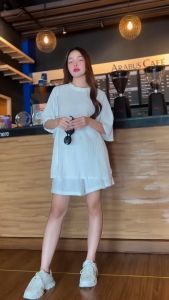 ชุดเซทสีพื้ีนเเขนสั้นของผู้หญฺิง ชุดเซทขาสั้นสาวอวบอ้วน ผ้าย่น สไตล์เกาหลี 2 ชิ้น ผ้านิ่มใส่สบาย ทรงหลวม ทรงสวย TZ4002