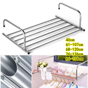 hanger outside the window balcony drying artifact high-rise outdoor telescopic shoe anti-theft sill storage Installation free punching free balcony retractable clothes rack sandal rack towel rack super load-bearing capacity foldable