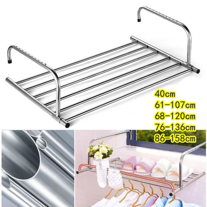 Foldable Window Drying Rack Foldable Stainless Steel Window Shoe Rack Clothes Drying Shelf ...