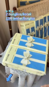 【4 Packs】Botare Hanging Facial Tissue Paper Cute Bow Tissue Paper 4-Ply 1280 Sheets Air-Cushion Soft Deluxe Tissue 155x175mm Large Size Pure Natural Wood Pulp Skin-Friendly Wet Dry Use For Face Toilet & Kitchen