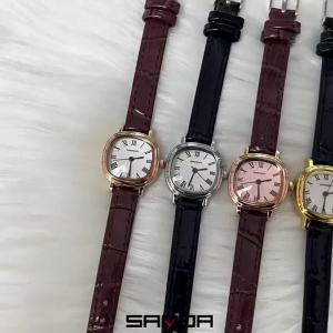 Sanda | SANDA Top 1137 Womens Quartz Watch Fashionable and Elegant Rose Gold Minimally Roman Digital Womens Quartz Watches 2025