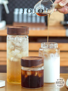 Cốc Thủy Tinh Di Động Chịu Nhiệt Độ Cao JOJOS L PD.Stream Có Nắp Đựng Đồ Dùng Ăn Uống Đơn Giản Hiện Đại Trong Suốt