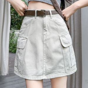 สูง เอว ทรงเอ Mini กระโปรง ผู้หญิง ฤดูร้อน บาง เดนิม Anti-Light Short กระโปรง S ลำลอง สไตล์ชุดทํางาน ผ้าฝ้าย Blend กระโปรง S