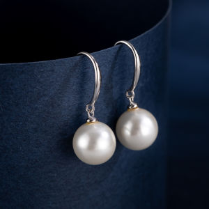 SOMILIA New fashion 925 Sterling Silver custom 8/10/12mm Pearl Drop Earrings for Woman Wedding Party Couple Jewelry