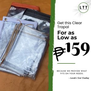 4x10ft Clear Gauge 16 Transparent Trapal | Waterproof PVC Tarpaulin | Heavy Duty Clear Plastic Cover