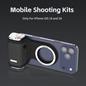 COMITOK Magnetic Phone Grip with Remote Control Portable Shooting Handle for iPhone Vlog Videos Easy One-Hand Operation