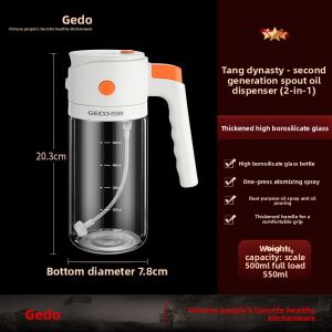 GEDO | 2-in-1 Fogging No-drip Kitchen Oil Bottle Glass