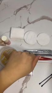 100pcs Round Facial Cotton Puff Double Sided 5.8cm Thick 3 Layer Mesh and Plain Pattern Double Side