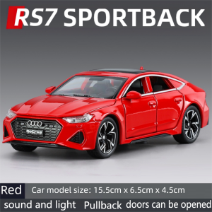 1:32 Audi RS7 Sportback Model Toy Cars Alloy Diecast 6 Doors Opened with Pull Back Rubber Tires Ornament Vehicle Toys Gifts