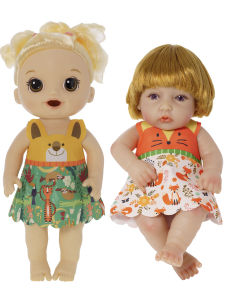 30cm Lifelike Baby Doll Clothes Girls Toy Wearable Doll Outfit Doll Dress-Up Playset Fabric Material Suitable for Ages 4+