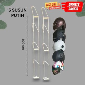 Rak Gantungan Helm Dinding 5 Susun 3 Susun Tempat Penyimpanan Helm Minimalis Besi Kokoh