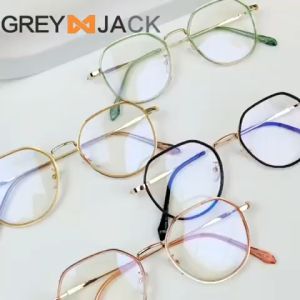 Grey Jack Kacamata Antiradiasi Blueray/Antiradiasi Komputer/Gadget Style Oval Metal Fashion Pria dan Wanita Terbaru 1008