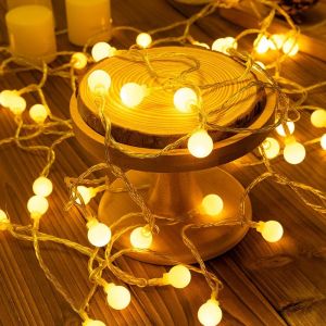1.5M-10M Small Ball Fairy Lights Globe LED String Lights for Outdoor Garden Christmas Bedroom Wedding Camping Tent Decor