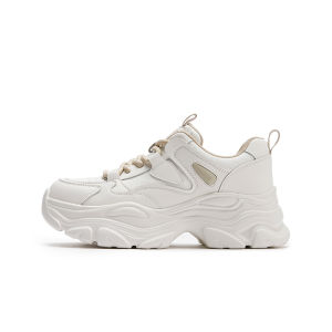 White Dad Shoes for Women Spring 2025 New Style Thick Bottom Sports Casual Shoes Comfortable Breathable Lining Fashionable