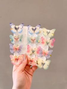 Dễ thương sống động bướm hairclips đặt kẹp tóc cho nữ phụ nữ trumpet bên trở lại kẹp tóc ngắn Phụ kiện tóc
