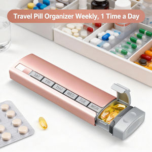 Upgrade Aluminum Pill Organizer Premium 7-Day1x Daily Metal Pill Case Portable & Sleek Holder for Vitamins & Supplements